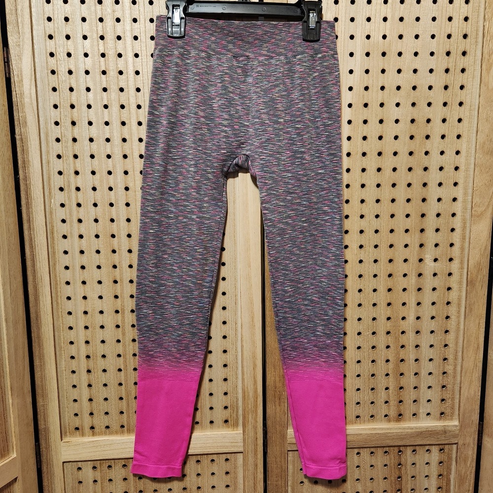 Girls SO Grey And Pink Full Length Leggings Size Medium Perfectly Soft